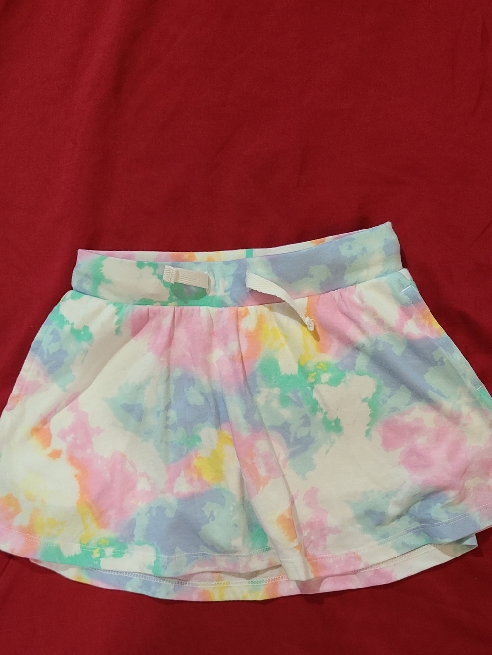 Cat & Jack Pastel Tie-Dye Skort with Drawstring